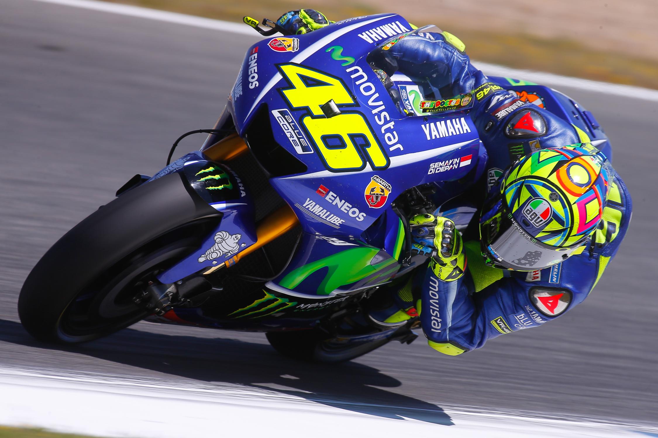 Valentino Rossi durante i test di ieri a Jerez
