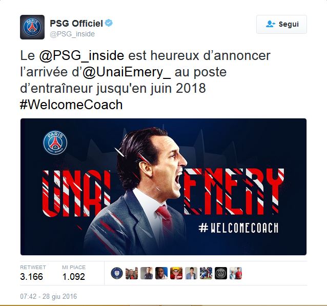 Unay Emery al PSG