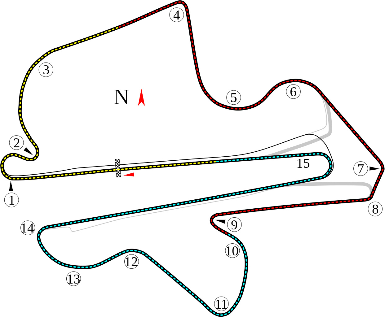 Il layout del circuito di Sepang (foto da: en.wikipedia.org)