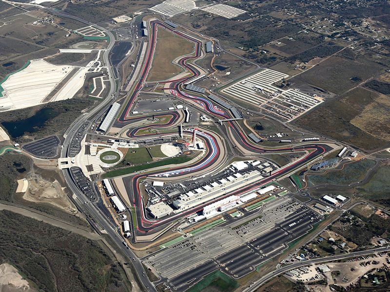 Suggestiva vista dall'alto del circuito di Austin (foto da: seatingchartview.com)