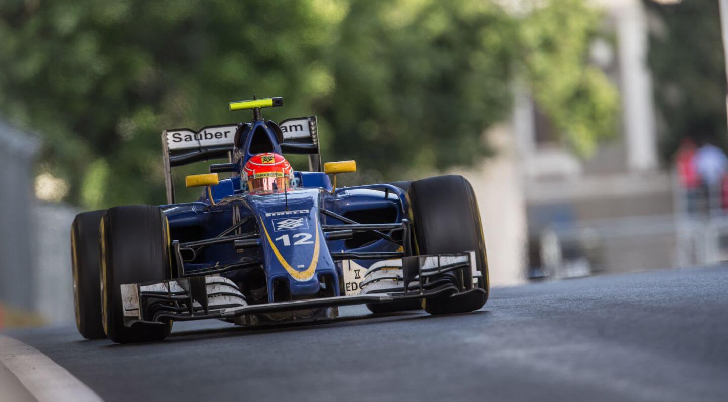 Felipe Nasr, al volante della Sauber durante il GP d'Europa (foto da: cyrkf1.pl)