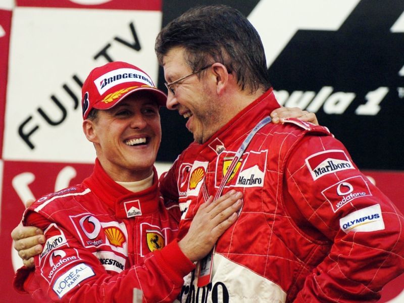 Michael Schumacher e Ross Brawn (foto da: news.de)