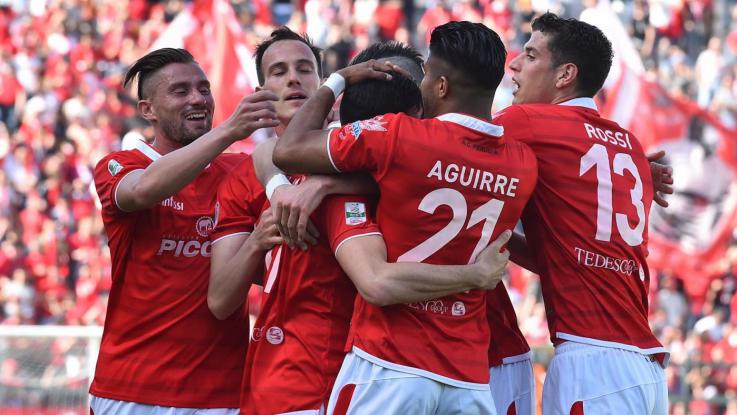 Il Perugie festeggia il 3-0 sull'Avellino - Fonte: LaPresse