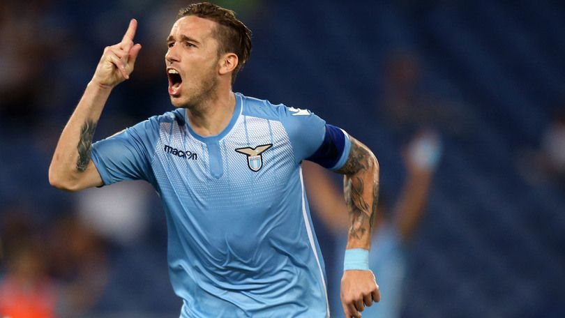 22/08/2015, LAZIO-BOLOGNA (SERIE A) NELLA FOTO : BIGLIA ESULTA DOPO IL GOL DEL 1-0 (Foto Bartoletti)