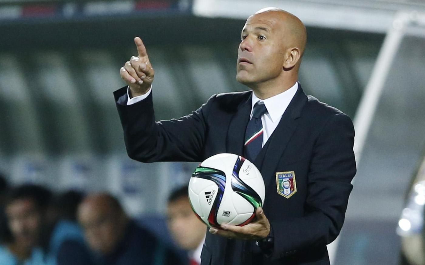 Football - Italy v Portugal - UEFA European Under 21 Championship - Czech Republic 2015 - Group B - City Stadium, Uherske Hradiste, Czech Republic - 21/6/15 Italy U21 coach Luigi Di Biagio Action Images via Reuters / Carl Recine Livepic EDITORIAL USE ONLY.