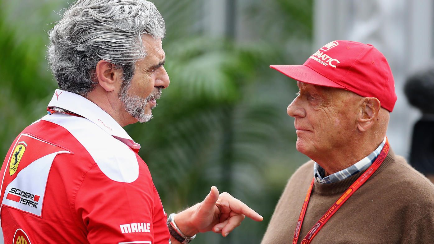 Maurizio Arrivabene e Niki Lauda, durante il weekend di Suzuka (foto da: rtl.de/Clive Mason/Getty Images)