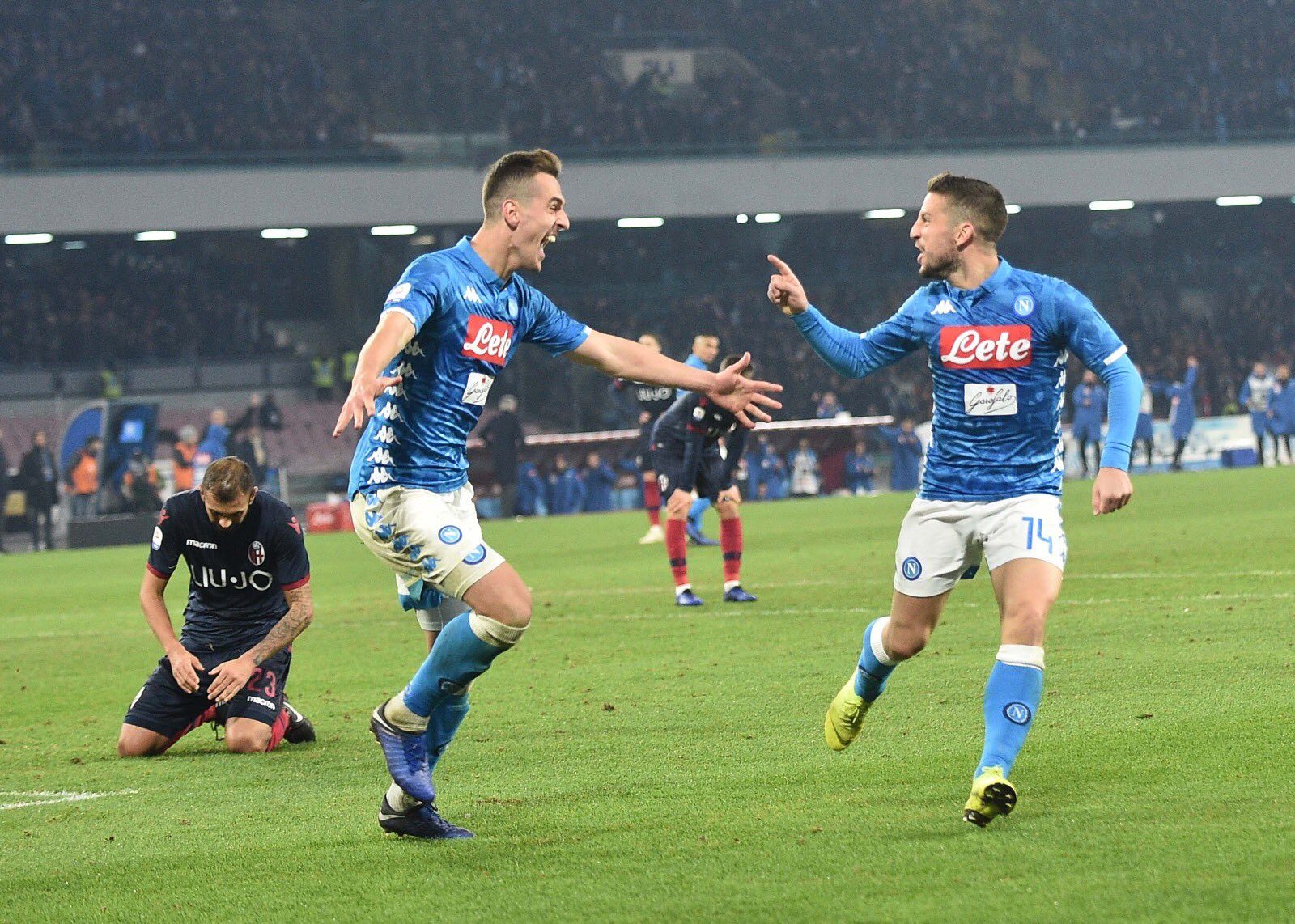 Napoli-Bologna 3-2, voti e pagelle: superlativo Milik, leader Mertens, difesa da rivedere