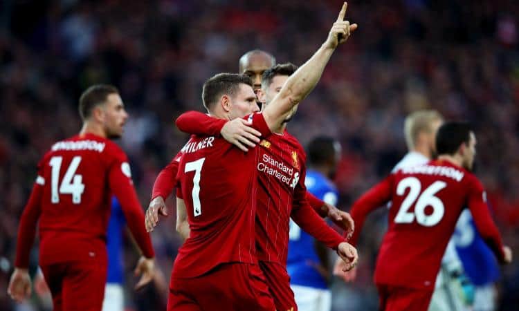 Liverpool-Everton 5-2: Reds sempre più primi