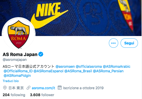 Roma: nasce l’account Twitter giapponese