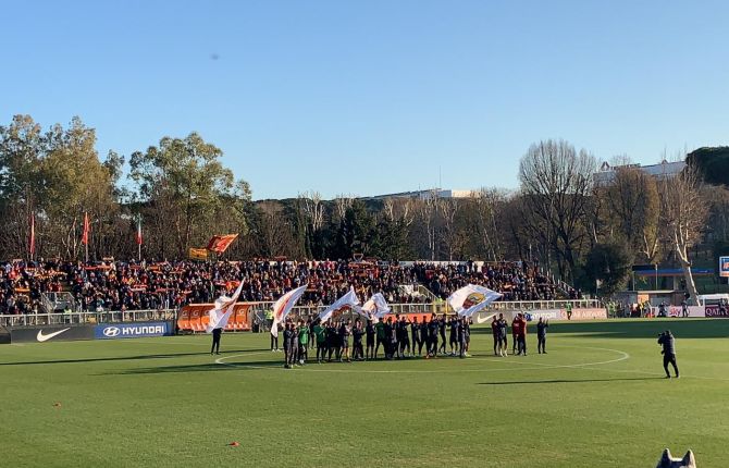 Roma: allenamento a porte aperte al Tre Fontane