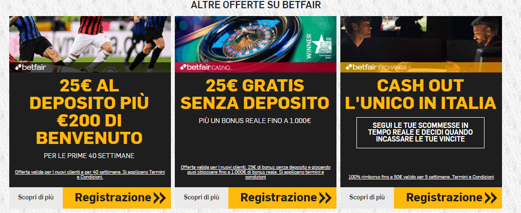 Betfair promozione