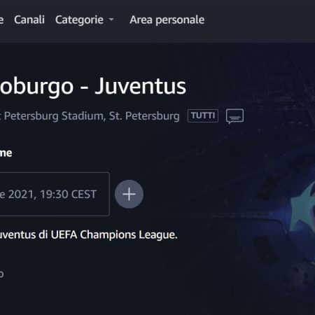 Diretta Streaming Zenit-Juventus su Prime Video Champions League