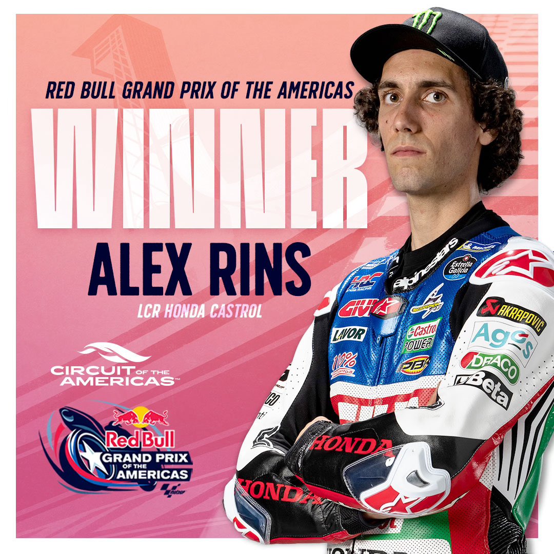 Ordine d’arrivo Gran Premio di MotoGP delle Americhe: vince Rins, caduto Bagnaia