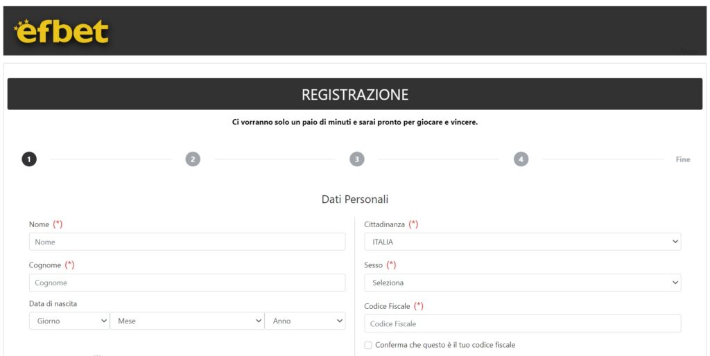 efbet registrazione