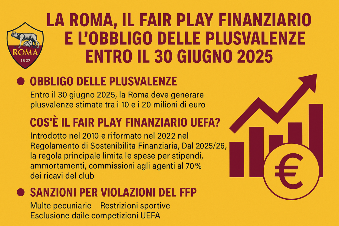 Roma, Fair Play Finanziario e obbligo delle plusvalenze: cosa succede se non si rispettano i parametri UEFA