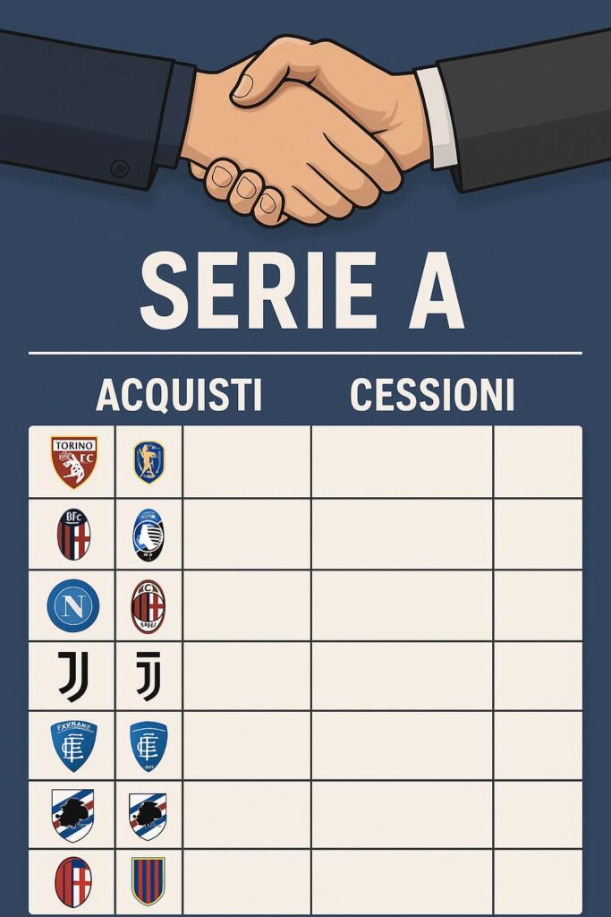 Calciomercato Serie A, Tabellone Acquisti Cessioni 2025 2026