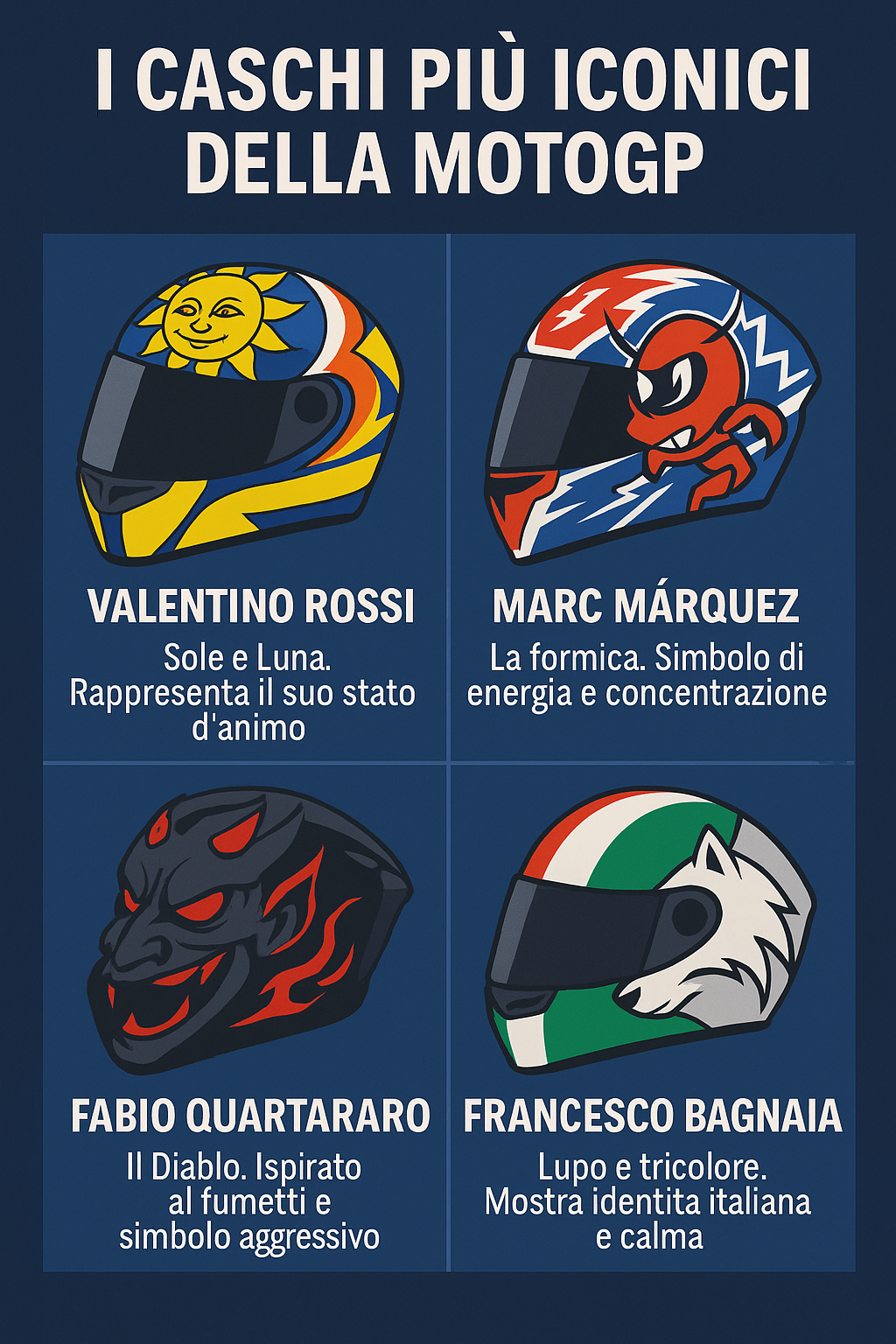 I caschi più iconici della MotoGP: storia, significato e livree leggendarie