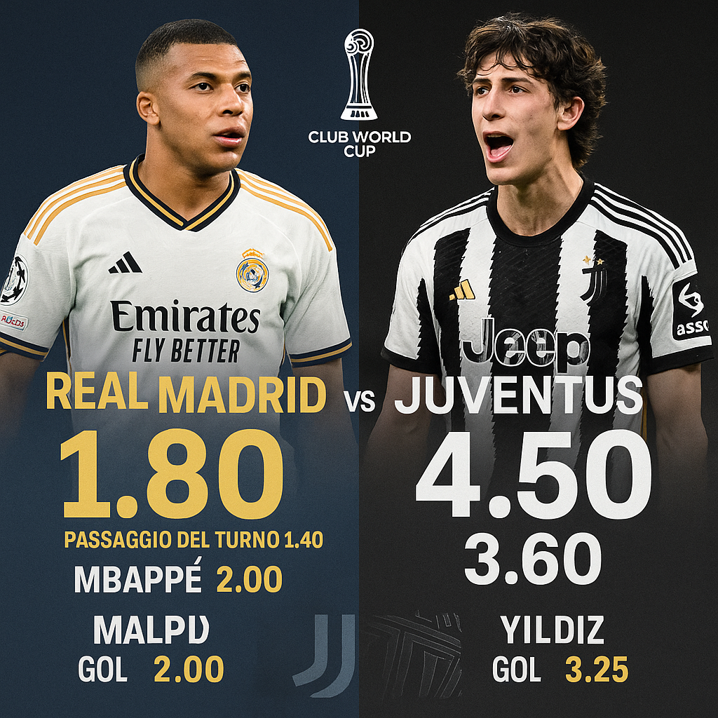 Pronostico e Quote di Real Madrid – Juventus Mondiale per Club