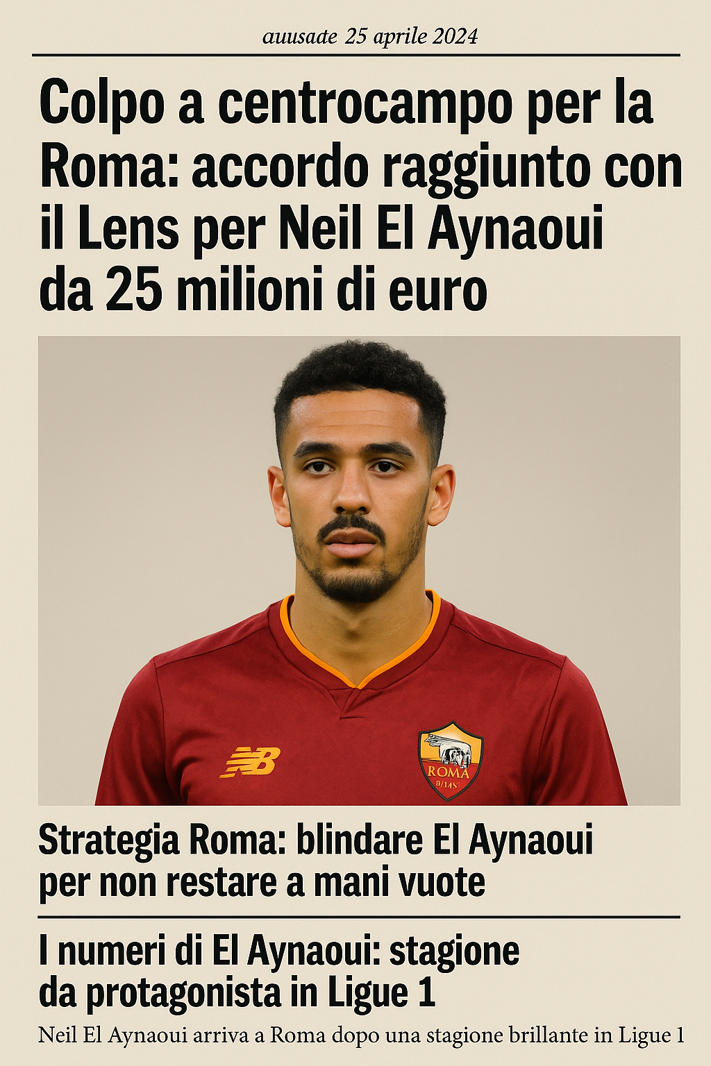 Cacliomercato Roma: preso El Aynaoui, accordo raggiunto col Lens