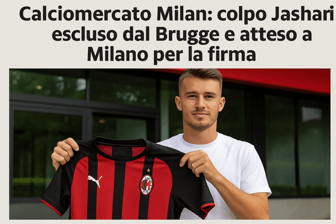 Calciomercato Milan: colpo Jashari, escluso dal Brugge e atteso a Milano per la firma