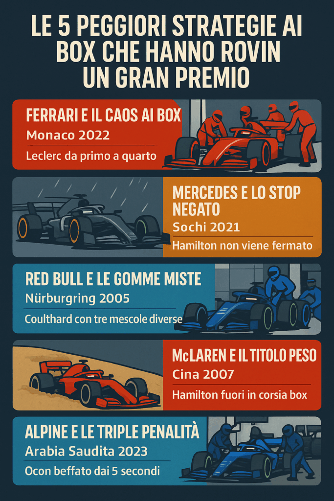 Formula 1: le 5 peggiori strategie ai box che hanno distrutto un Gran Premio