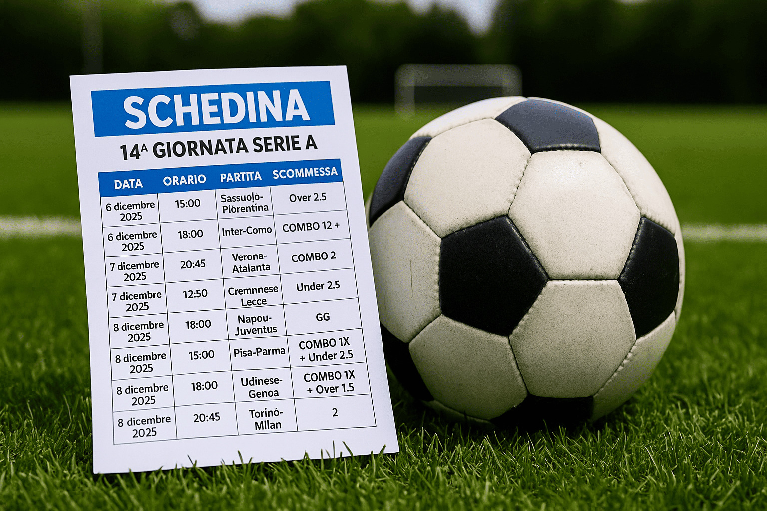 Pronostici e Quote Serie A (6-7-8 Dicembre 2025)