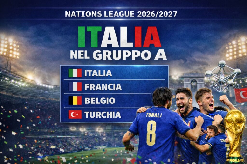 Nations League 2026 – 2027: Italia nel Gruppo A con Francia, Belgio e Turchia, tutti i precedenti