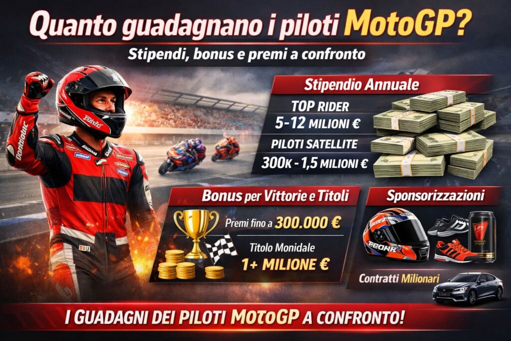 Quanto guadagnano i piloti MotoGP? Stipendi, bonus e premi a confronto