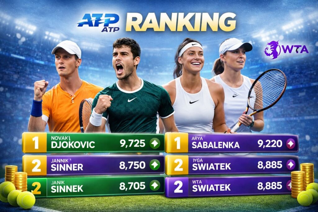 Come funziona il ranking ATP e WTA? Guida completa e aggiornata