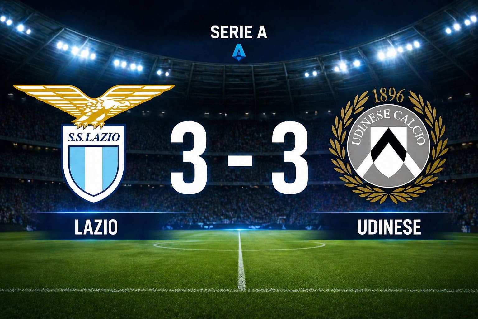 Lazio-Udinese 3-3: spettacolo puro all’Olimpico, ma è un pareggio che lascia rimpianti