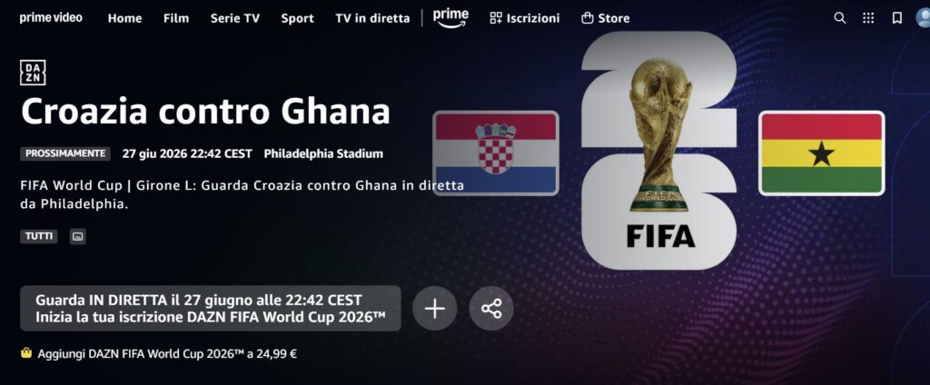 Croazia – Ghana LIVE Diretta Tv e Streaming Mondiali 2026