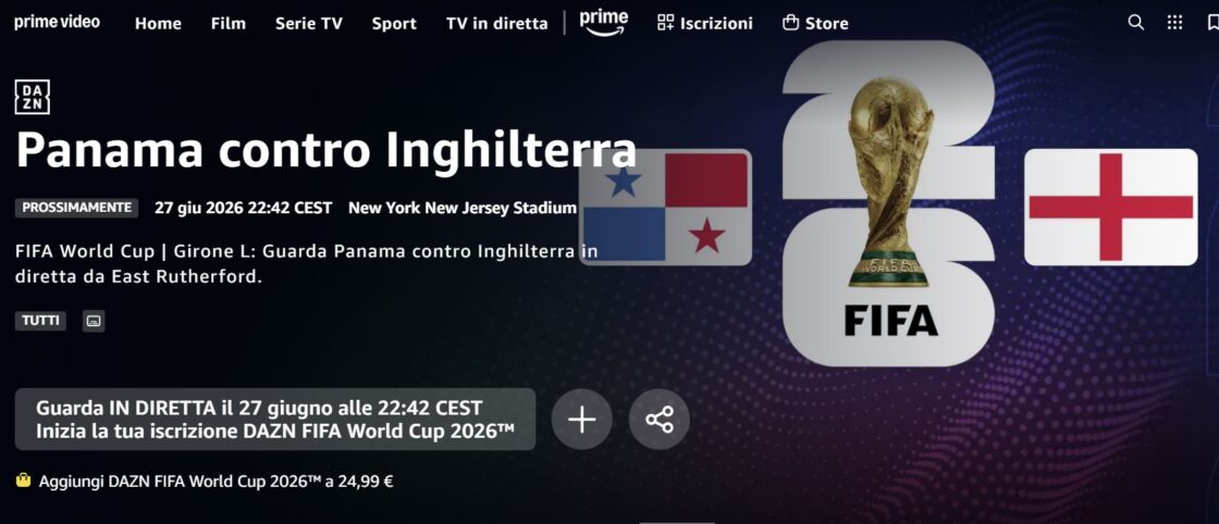 Inghilterra – Panama LIVE Diretta Tv e Streaming Mondiali 2026