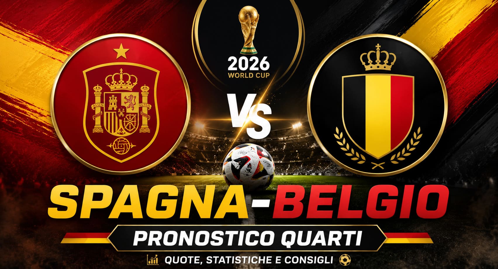 Pronostico Spagna-Beglio Mondiale 2026: Quote Quarti, Statistiche e Consigli Scommesse