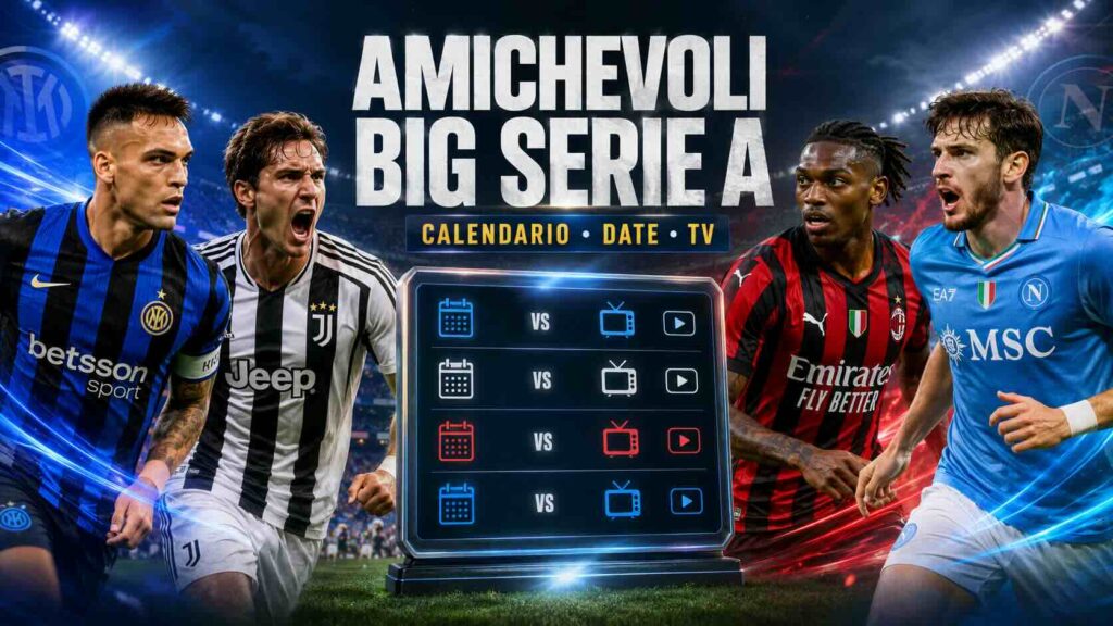 Amichevoli estive big Serie A: il calendario completo di Inter, Juve, Milan, Napoli e Roma (e dove vederle in TV)