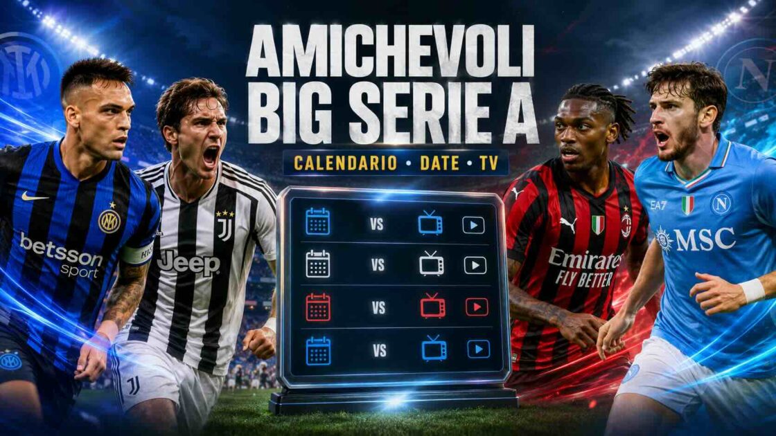 Amichevoli estive big Serie A: il calendario completo di Inter, Juve, Milan, Napoli e Roma (e dove vederle in TV)