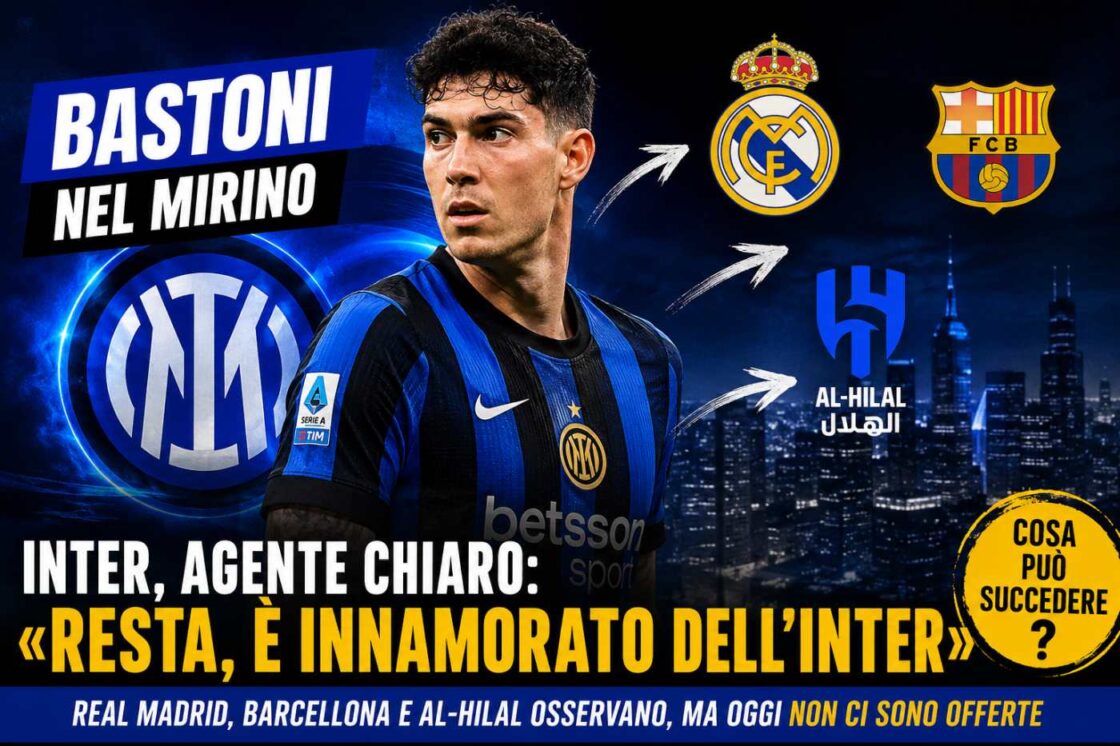 Calciomercato Inter per Bastoni offerte da Real Madrid, Barcellona e Al-Hilal
