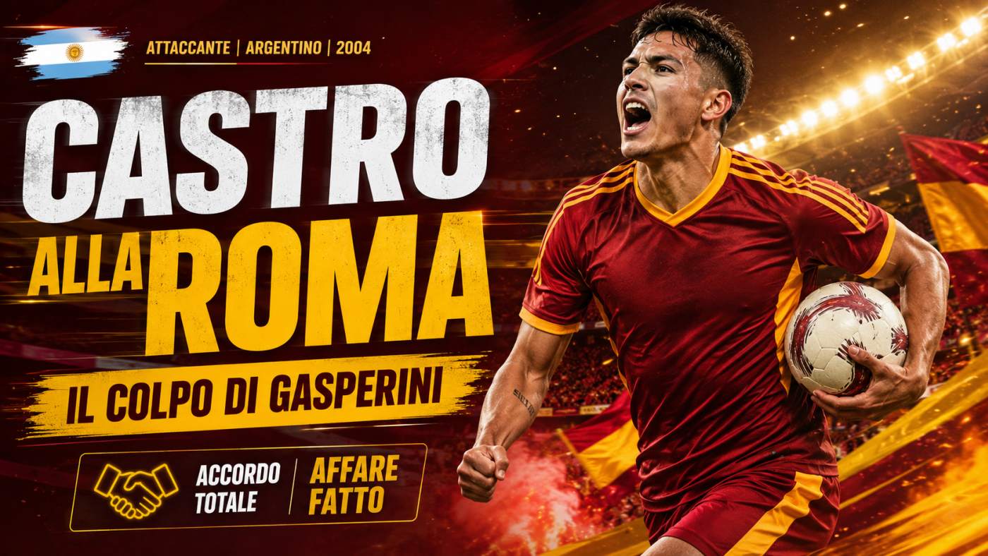 Calciomercato Roma:  Castro accolto con ovazione, ora Gasp punta Nusa