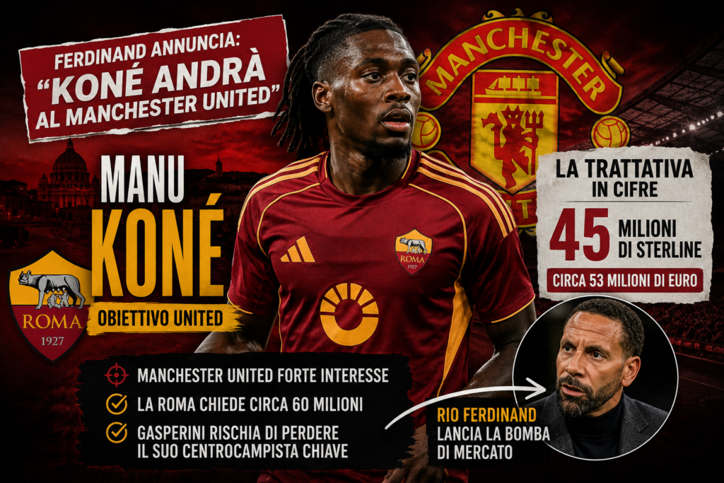 Calciomercato Roma, caso Koné: accordo col Manchester United per 50 milioni?