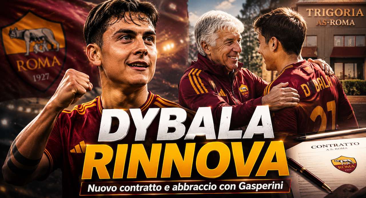 Roma, Dybala ha firmato il rinnovo: cifre, dettagli e il retroscena sull’abbraccio con Gasperini