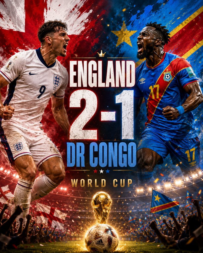 Video Gol Inghilterra Congo 2-1: Kane porta gli inglesi agli ottavi
