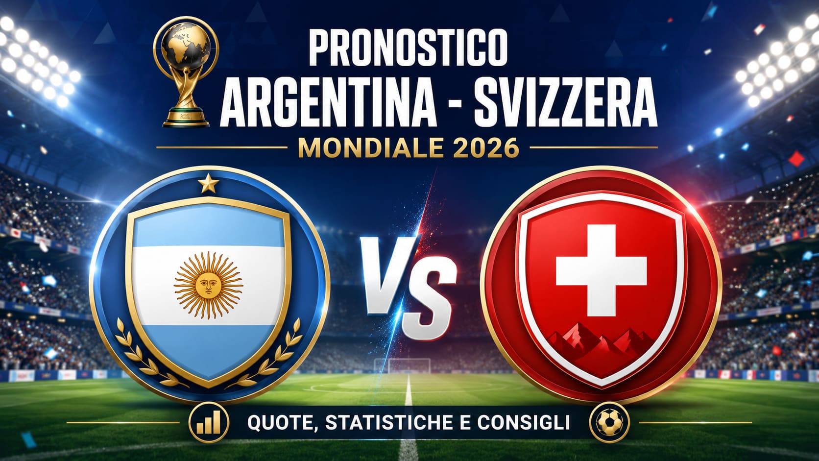 Pronostico Argentina-Svizzera Mondiale 2026: Quote Quarti, Statistiche e Consigli Scommesse