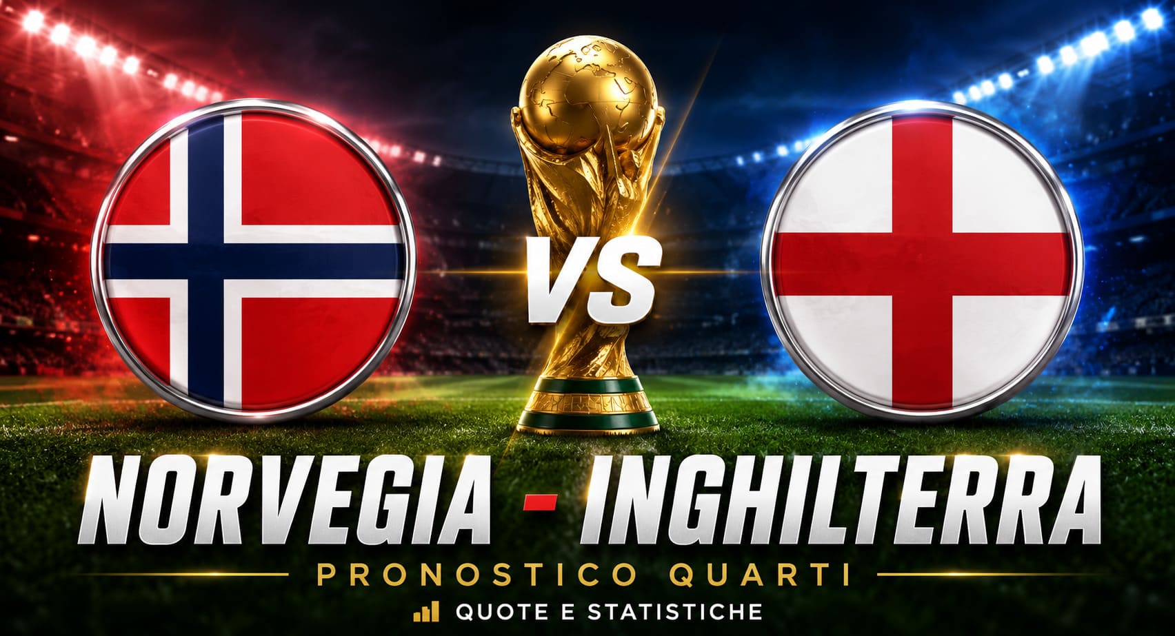 Pronostico Norvegia-Inghilterra Mondiale 2026: Quote Quarti, Statistiche e Consigli Scommesse